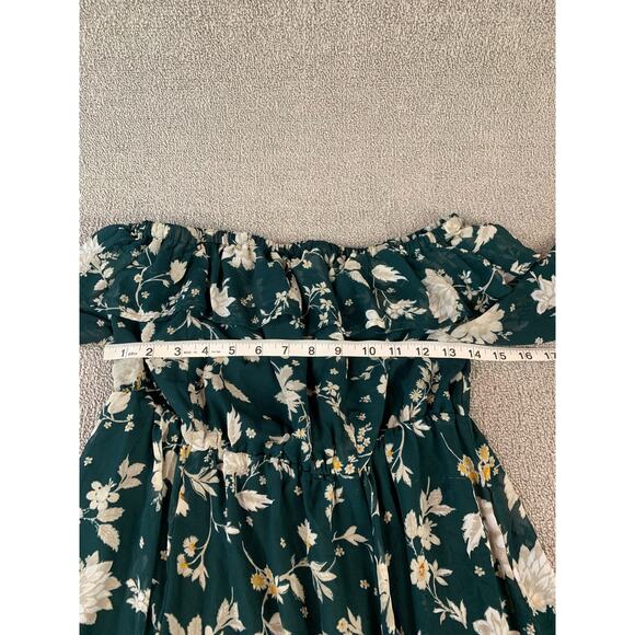 Torrid Dress Mini Off the Shoulder Floral Green Size 10 (M/L) - Picture 7 of 9